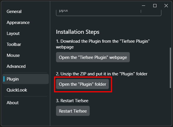 How to open 「Plugin」 directory